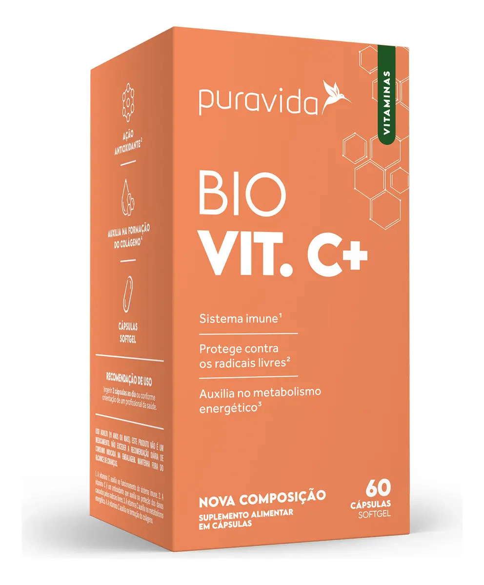 Bio Vit. C+ Pura Vida 1000mg Vitamina C 60 Cápsulas