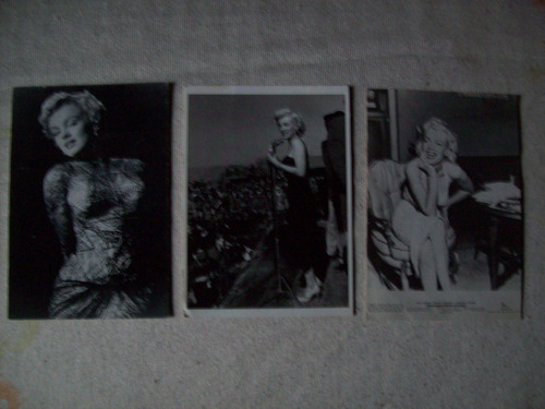Lote De 3 Foto Postales En Blanco Y Negro . Marilyn Monroe