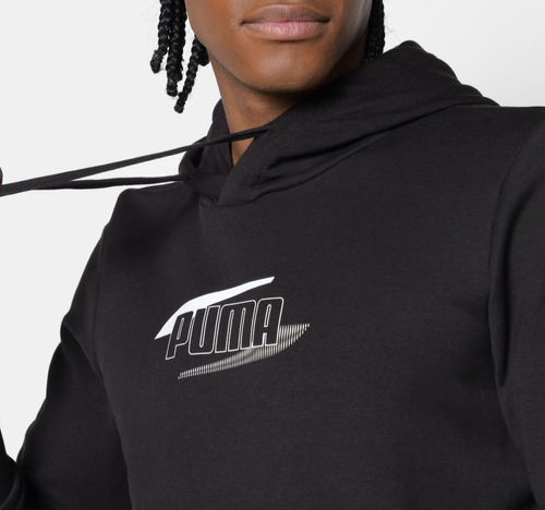 Sudadera Puma Essentials Gorro Negra Caballero Ch