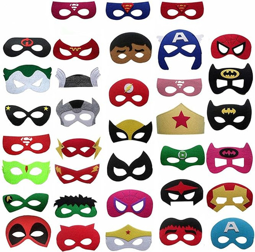 Mascaras Superheroe Para Fiestas Infantiles Mascaras Fieltro