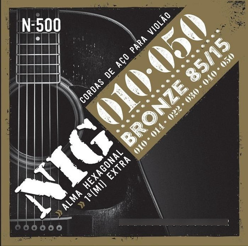 Cuerdas De Guitarra Acustica Metal Nig Folk N-500 10-50 