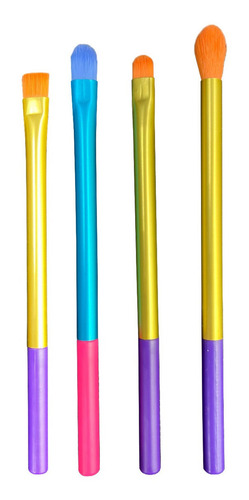 Imagen 4 de 8 de Set Brochas 15 Multicolor Maquillaje Colores