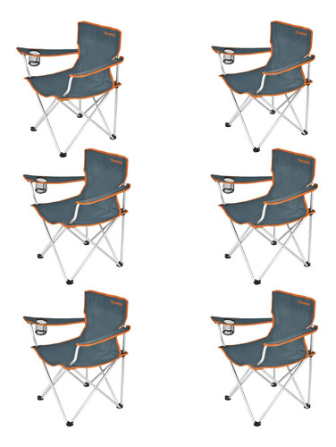 Silla Plegable Para Playa Y Camping X6 Unidades Truper 61025