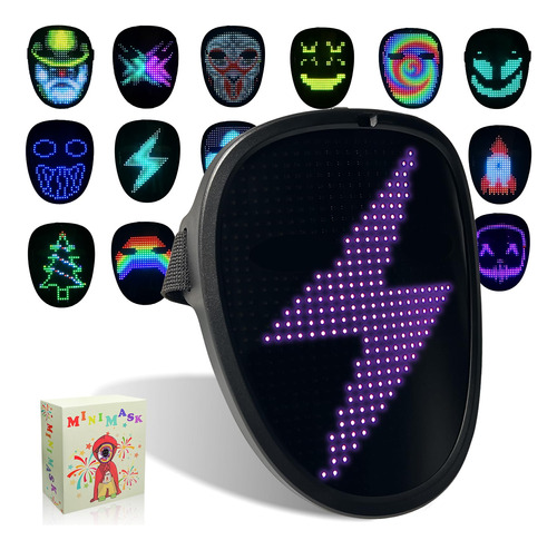 Moyaca Led Mask With Gesture Sensinglight Up Mask For