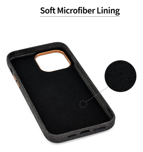 Tarjetero De Tela Dockem Para iPhone 14 Pro Max Con Placa De
