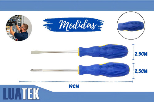Jogo Ferramenta Kit Chave Precisão 6pcs Trena Fenda Philips