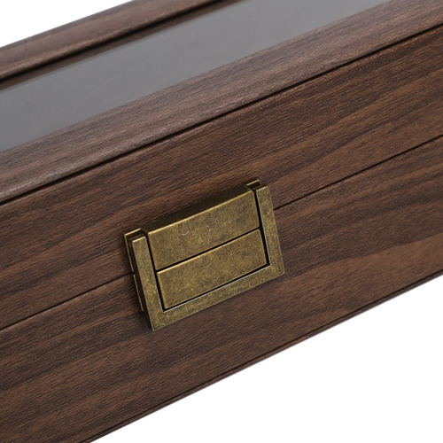6 Rejillas De Reloj Caja De Visualización Portátil De Madera