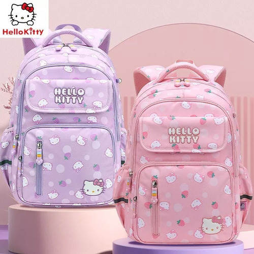 Hello Kitty Child Mochila Moda Desenho Animado Bolsa Color R