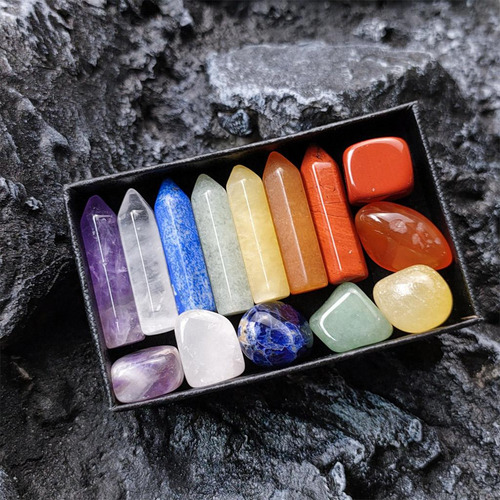 2 Cristales Y Piedras Con Caja De Presentación Colección