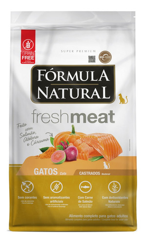 Ração Gato Ad Castrado Fresh Meat Salmão 7kg Fórmula Natural