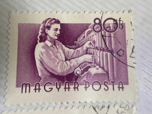 Sello Postal Hungría Textil De 1955