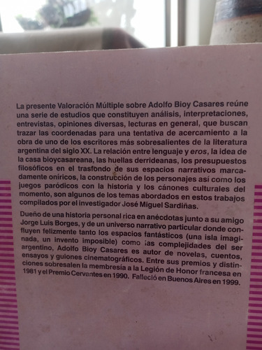 Adolfo Bioy Casares (valoración) - José Miguel Sardiñas (Usado)