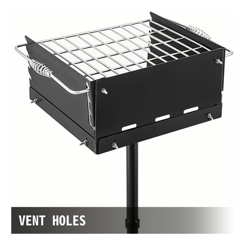 Vevor Asador Parrilla De Carbón Parque Bbq Al Aire Libre Color Negro