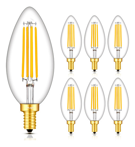 Crlight Bombilla Led Para Candelabro De 6 W, Equivalente A 7