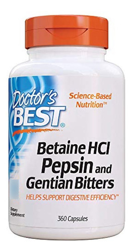 Doctor's Best, Enzimas Digestivas Betaine Hci/ 360 Capsulas/