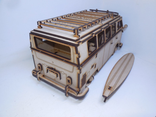 Rompecabezas 3d Vw Combi Surf Time Corte Láser Mdf
