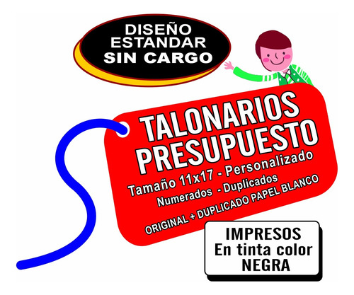 20 Talonarios Presupuestos Personalizados Duplicado Numerado