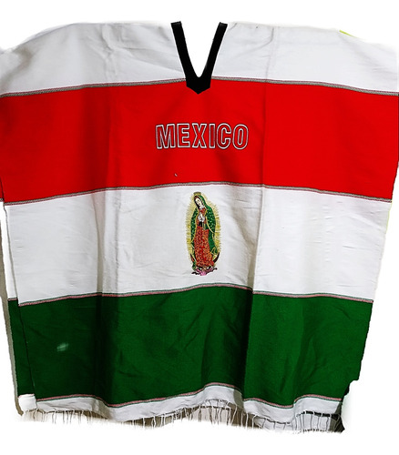 Poncho Artesanal Bordado Virgen Guadalupe Gaban Bordado 