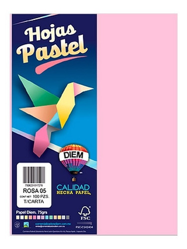 Hoja De Papel Diem Pastel Rosa 05 T/carta 75 Gr