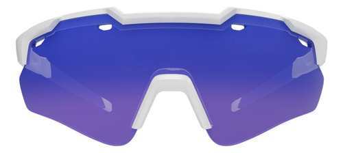 Oculos Ciclismo Hb Shield Evo 2.0 Pearled White Blue Chrome