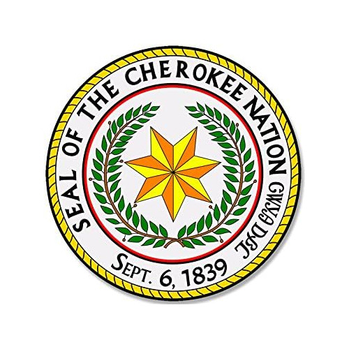 Calcomanía Del Sello De Nación Cherokee (calcomanías...