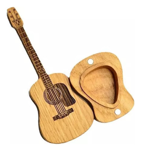 Púas De Guitarra Acústica De Madera Con Soporte De Caja