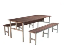 Comprar Mesa Refeitório 8 Lugares Com 2 Bancos Metal Wood Design