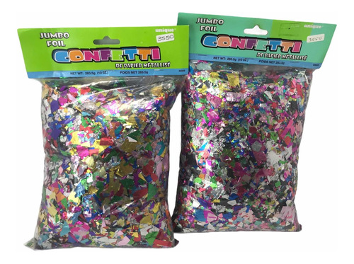 2 Confetti Metalico Party Sparkle Foil Cuadros Picado Multi