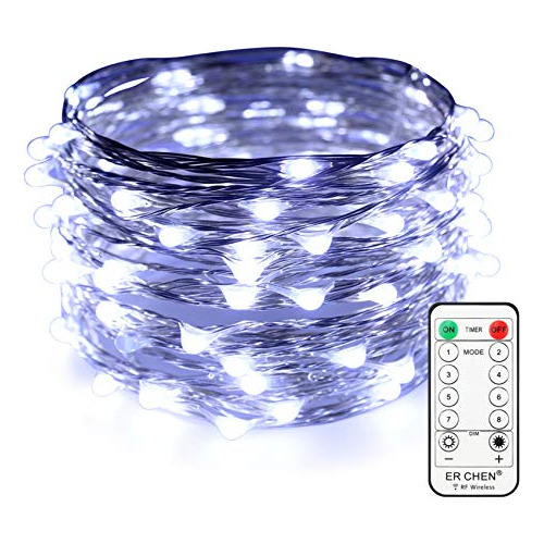 Luces De Hadas Enchufe De 33 Pies 100 Led Alambre De Co...