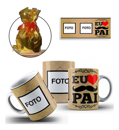 Imagem 1 de 4 de Caneca Personalizada Dia Dos Pais + Caixinha + Embalagem