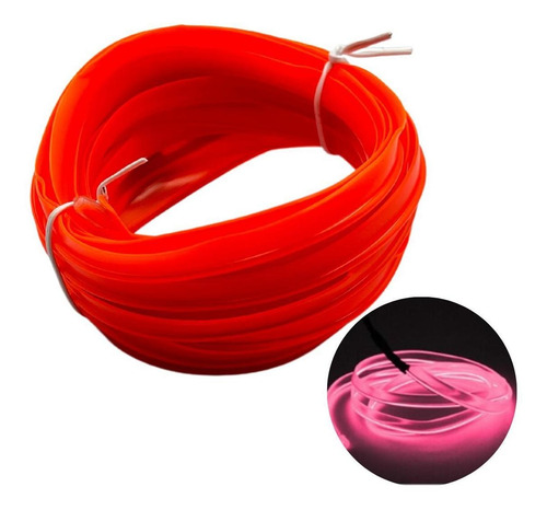 Imagen 1 de 4 de Hilo Tira Luz Neon Colores Led Conector 12v Auto Moto 5m