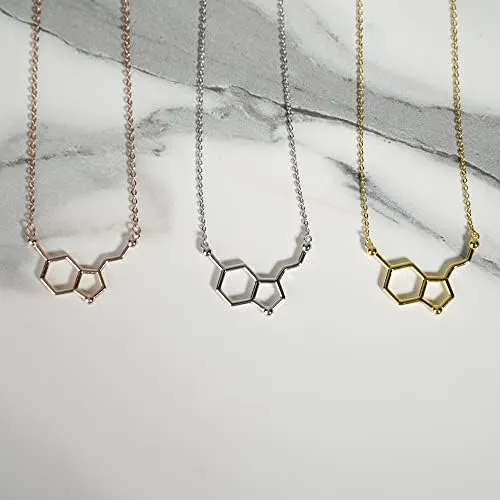 Collar De Molécula De Serotonina En Plata De Ley 925