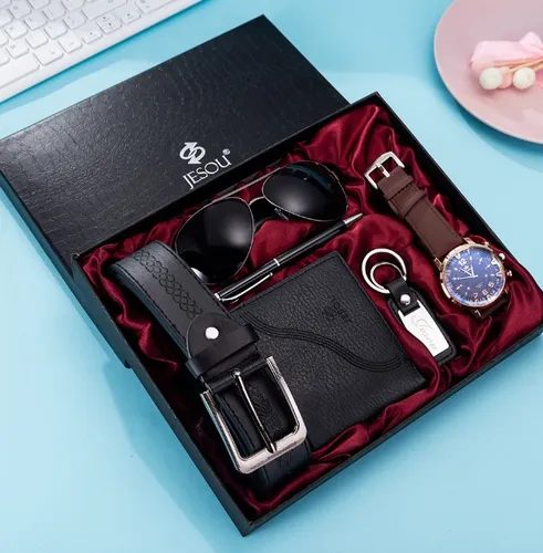 Set De Regalo Para Hombre, Reloj De Embalaje Exquisito, 6 Un