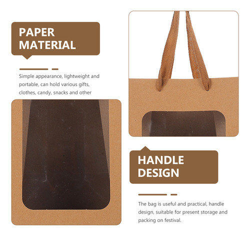 Bolsas De Regalo Transparentes Con Ventana, 10 Unidades
