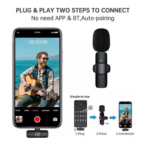 Imagen 6 de 6 de Micrófono Lavalier Solapa Inalámbrico Lightning K9