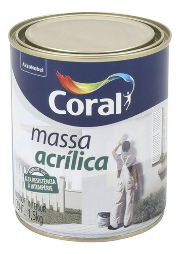 Massa Acrílica Branca 1,5 Kg - Interna E Externa - Coral