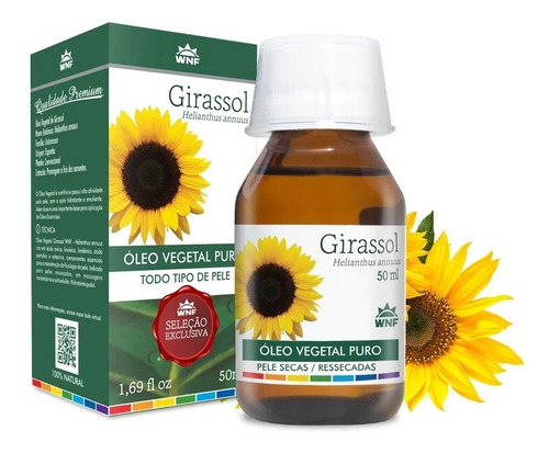 Oleo Vegetal De Girassol Puro Prensado A Frio 50ml - Wnf Tipo De Embalagem Frasco 50ml