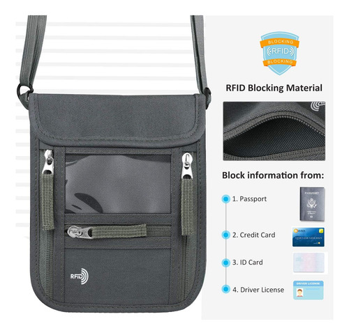 Billetera Walnew Con Cuello Y Funda Para Pasaporte Con Cu...