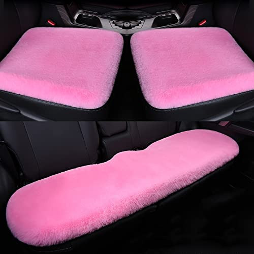 Egbang 1 Set 3 Pcs Soft Fluffy Auto Seat Cover Faux Wool Au