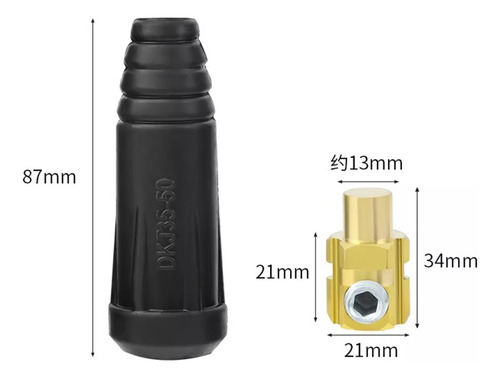 Conector Inversora De Solda 13mm Kit 2 Machos 2 Fêmeas