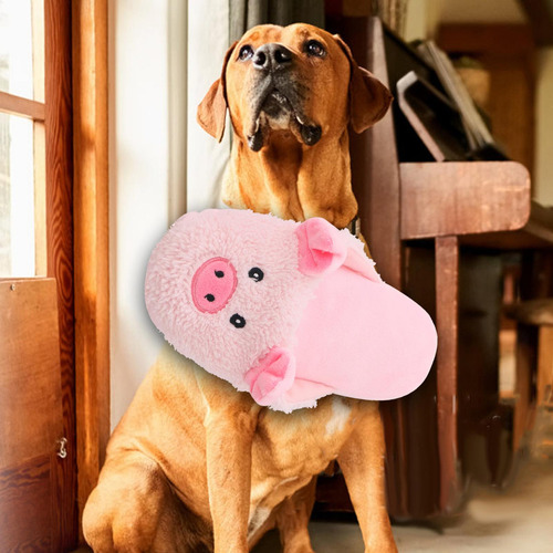 Zapatilla De Felpa Chirriante Para Mascotas, Juguete Rosa