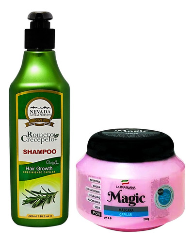 Shampoo Romero Crecepelo 320ml + Crema Capilar 250gr