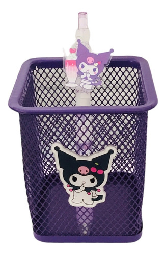 Porta Lápices Cuadrado Y Lápiz Gel Kuromi By Hello Kitty