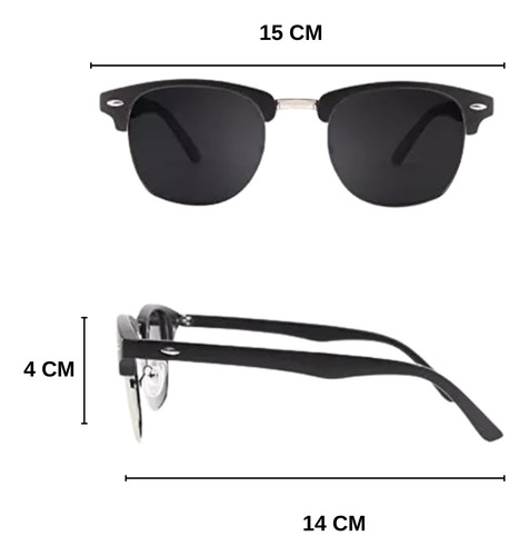 Lentes De Sol Colores Gafas Polarizadas Estilo Moderno Retro Negro Negro Negro