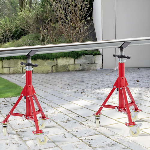 Soporte De Tubería Con Ruedas Plegable - Altura Ajustable