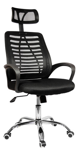 Silla Sillón Oficina Con Cabezal Regulable Tela Mesh Ct