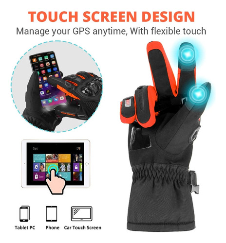 Guantes De Moto Impermeables Y Cálidos Con Pantalla Táctil A
