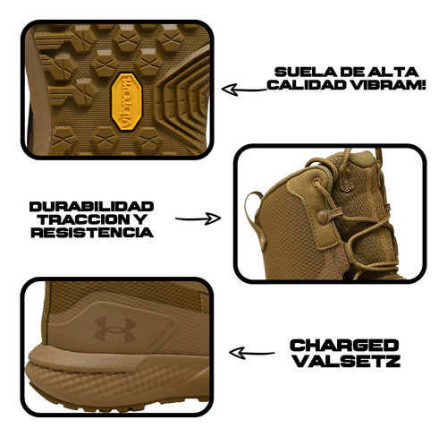 Botas Tacticas Under Armour Largas Charged Valsetz Vibram