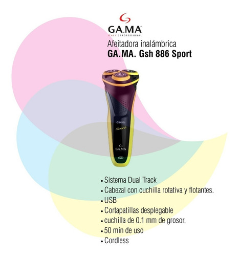 Afeitadora Electrica Ga.ma Gsh 886 Sport Inalambrica Display