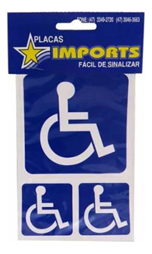 3 Adesivos Sinalizadores De Aviso Deficientes Cadeirantes